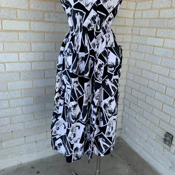 Vintage 1980’s The King Elvis Presley Photoprint Cotton Custom DRESS 1950s Style